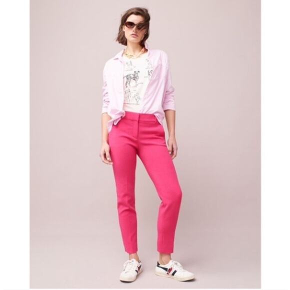J. CREW Cameron Slim Crop Pant Four Season Stretch Raspberry Pink Sz 18 {3J23} - Picture 1 of 6